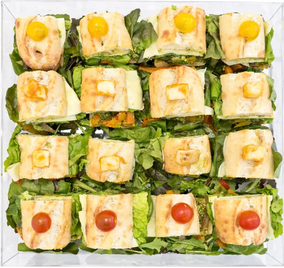 A Manan Bakery board of sandwiches with assorted fillings